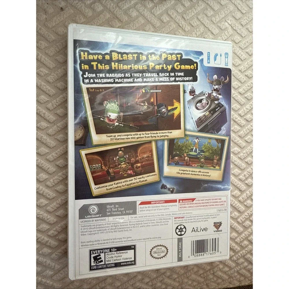 Raving Rabbids: Travel in Time (Nintendo Wii, 2010) Complete‎ and Tested